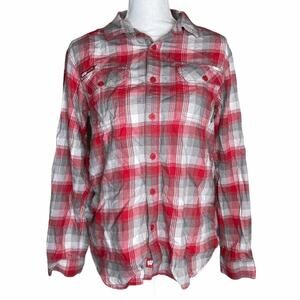 Columbia men’s small collegiate plaid flannel Wisconsin Badgers
